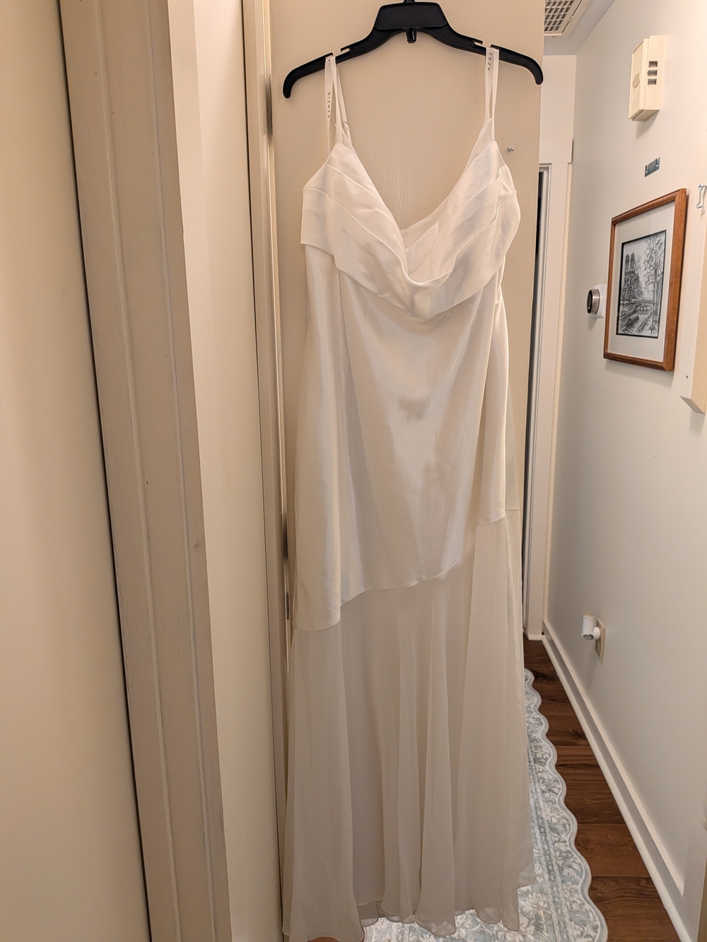 Azazie Alli White Cowl Slip Maxi Engagement Bridal Wedding Graduation Dress 22